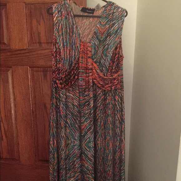 Multiprint full length dress - Picture 1 of 4